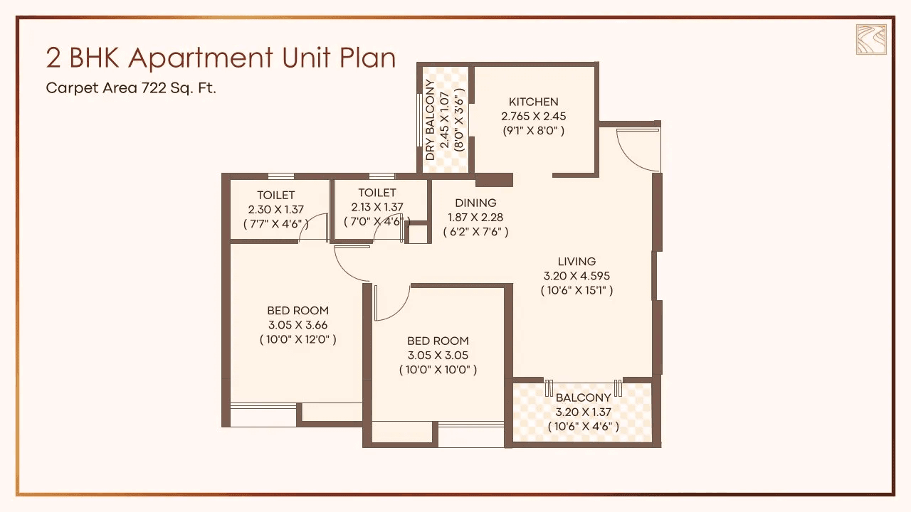 ARV Richvue Unit plan - 722 sq.ft.