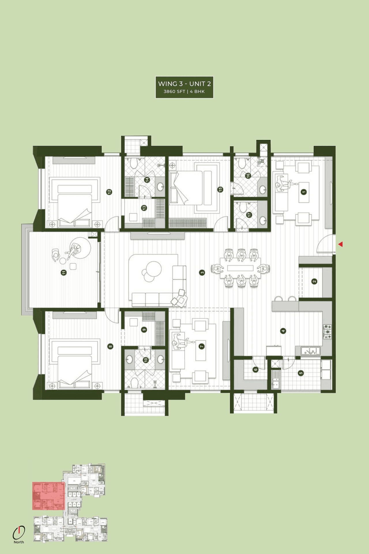 Sumadhura Palais Royale Unit plan - 2349 sq.ft.