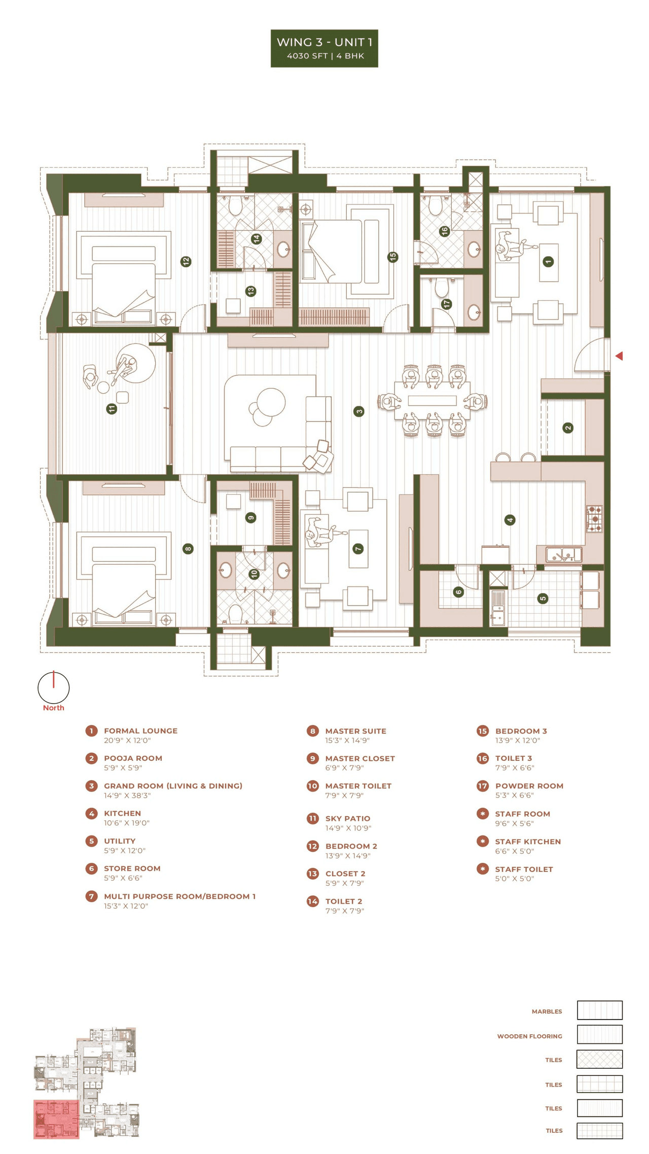 Sumadhura Palais Royale Unit plan - 2462 sq.ft.
