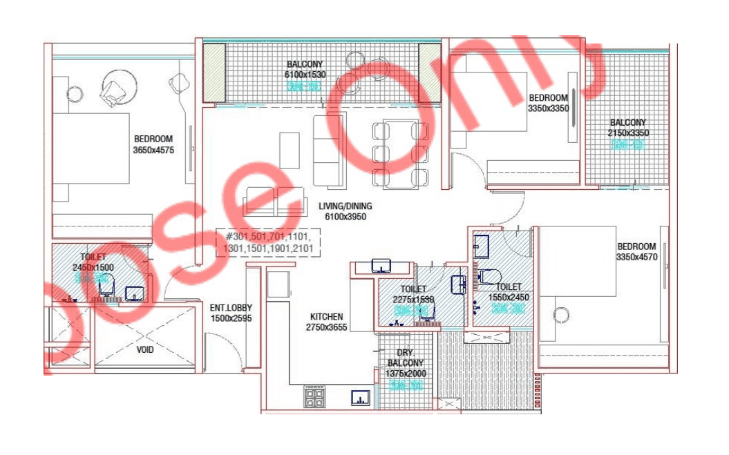 Dream Velvet Unit plan - 1658 sq.ft.