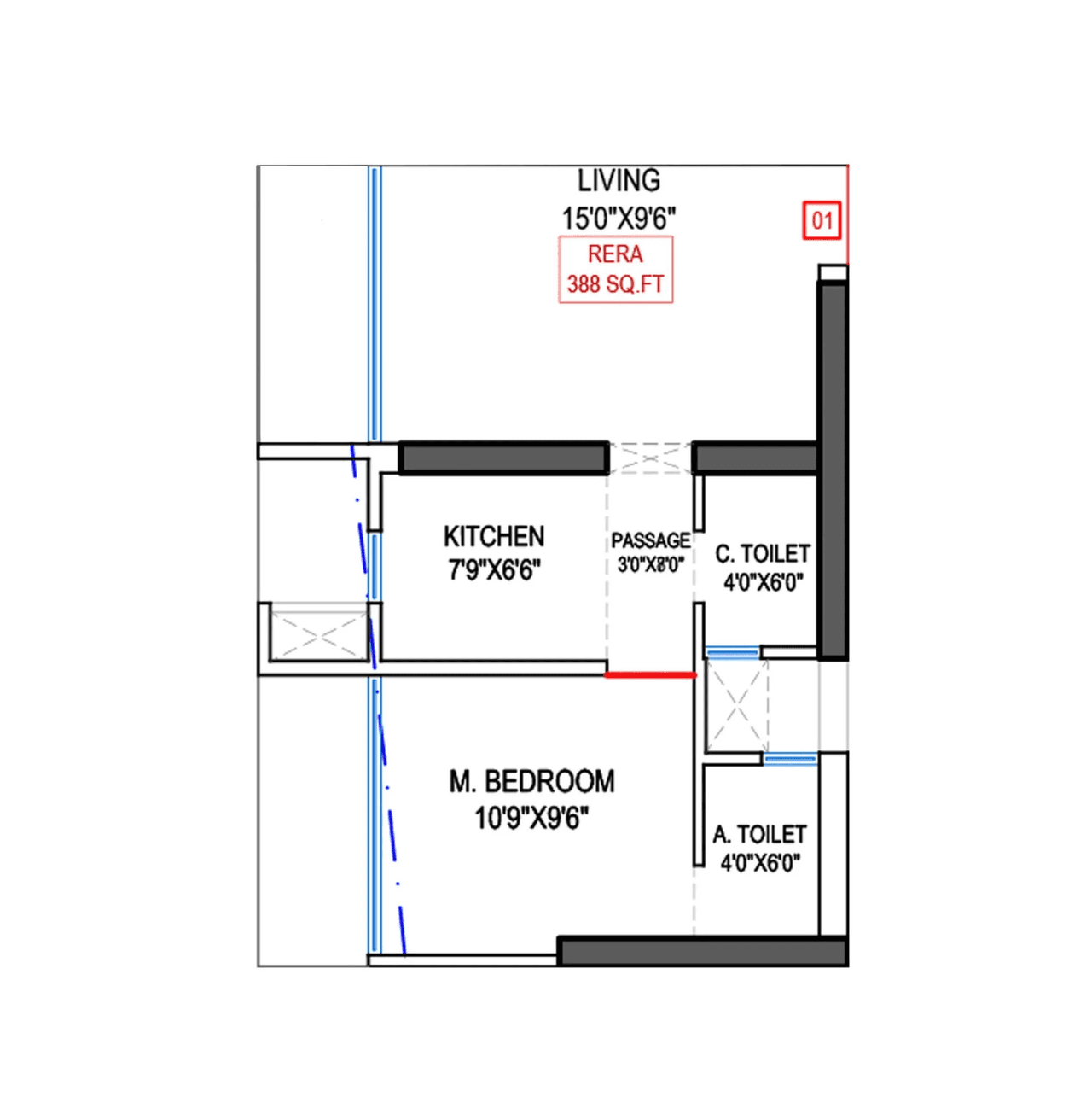 Navkarmik Shiv Vardaan Unit plan - 390 sq.ft.