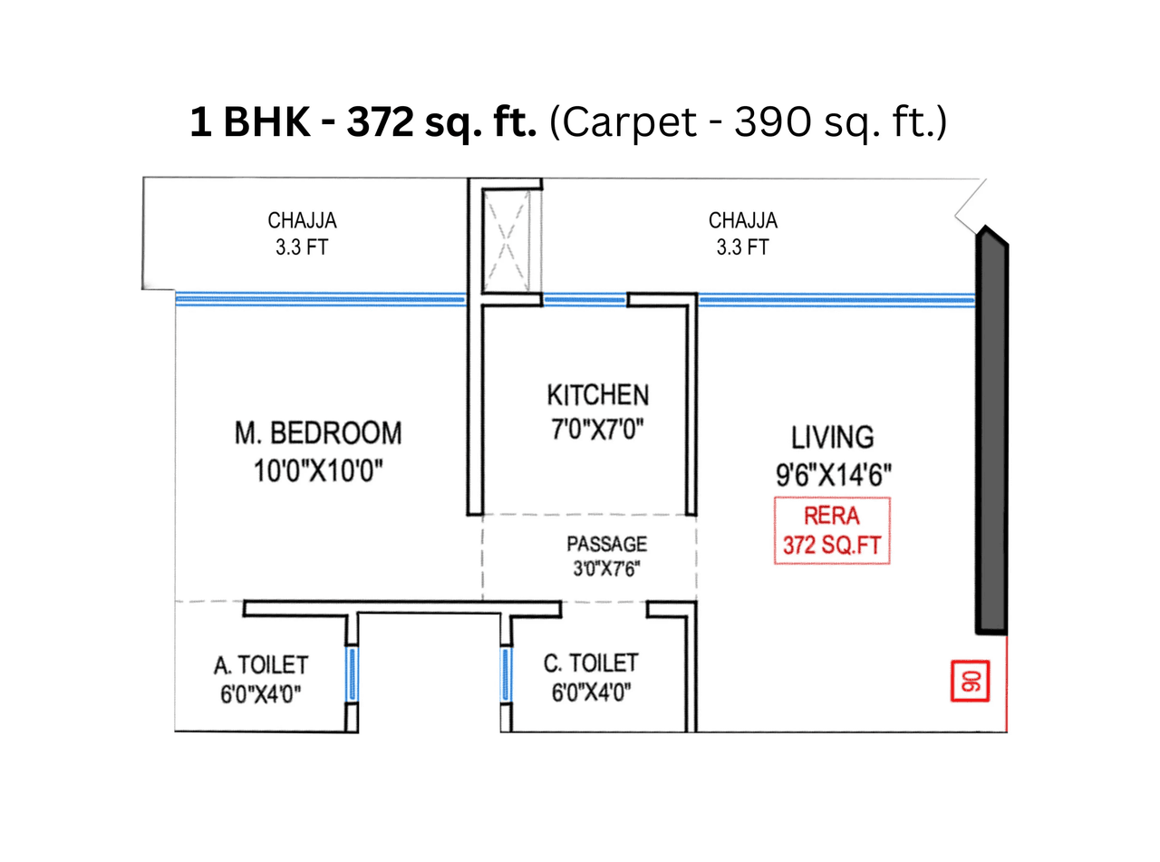 Navkarmik Shiv Vardaan Unit plan - 372 sq.ft.