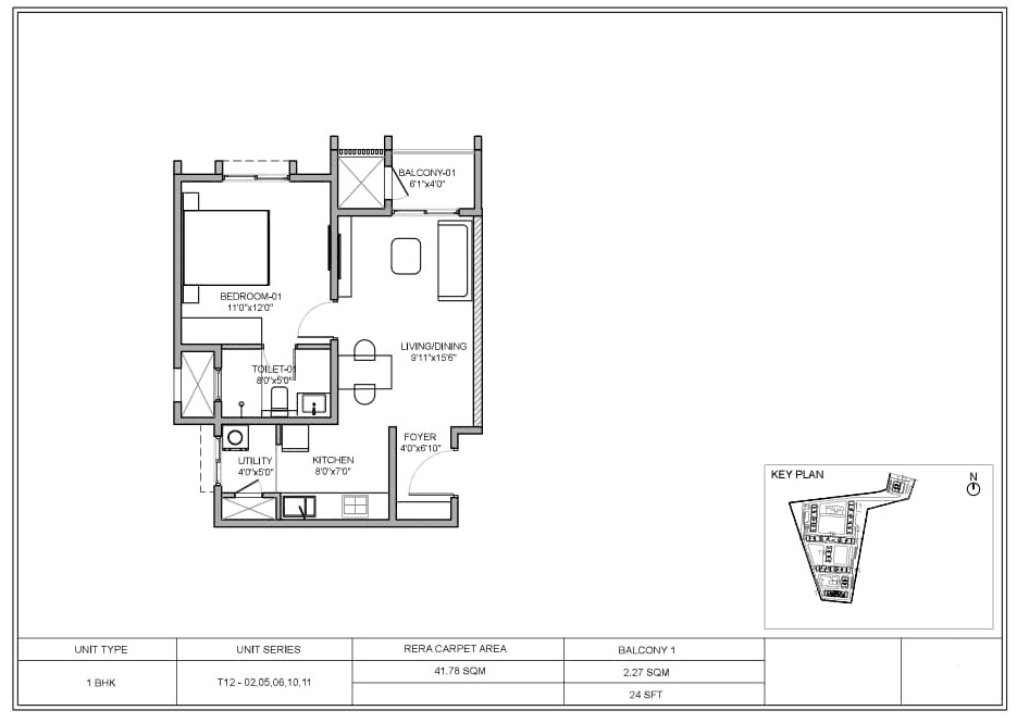 Unit plan - 450 sq.ft.