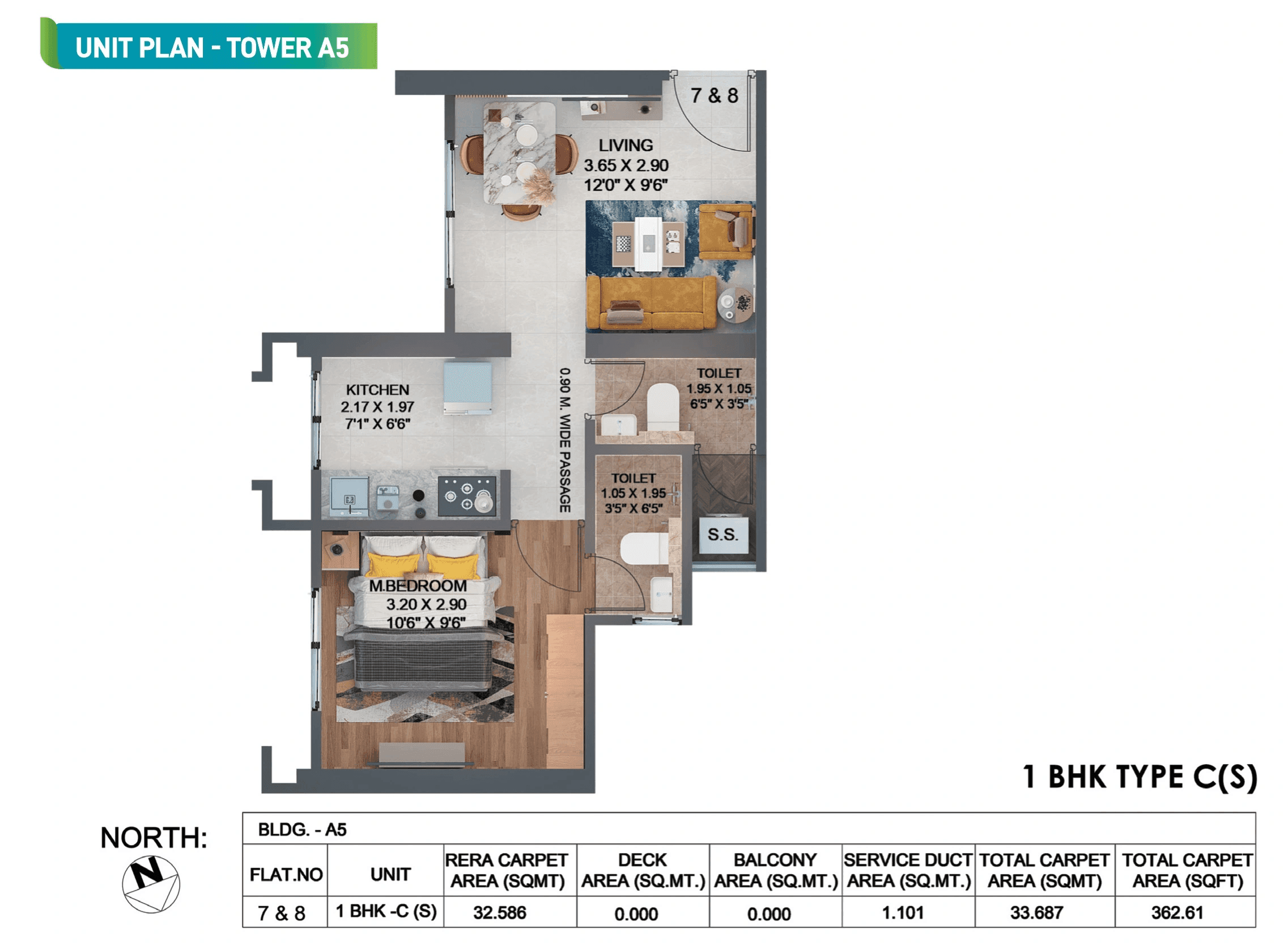 Unit plan - 362 sq.ft.
