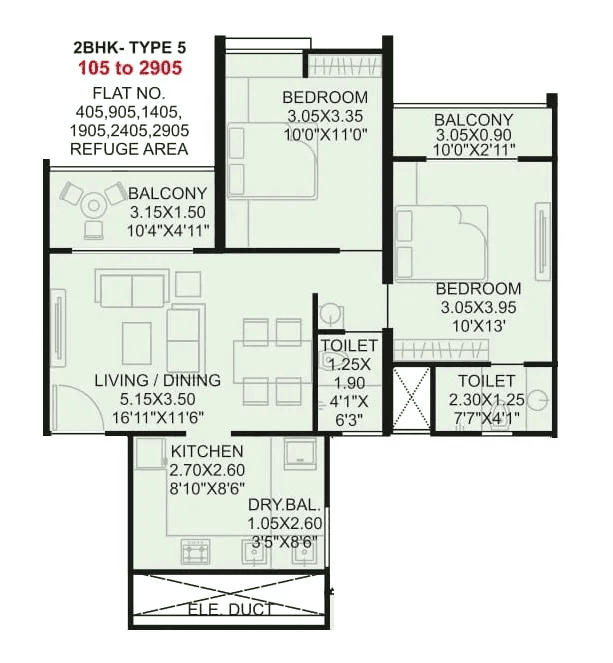 Unit plan - 743 sq.ft.