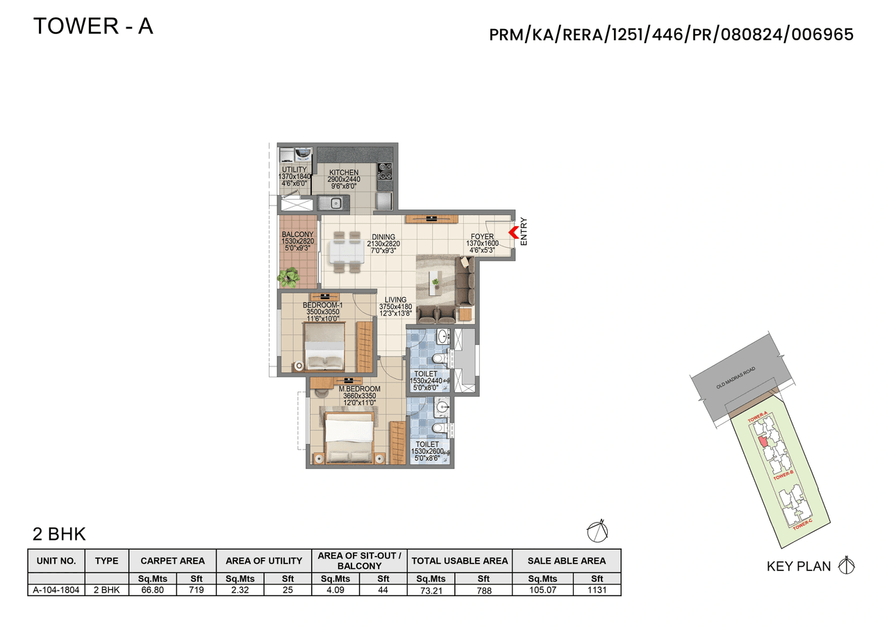 Pride Euphora Unit plan - 791 sq.ft.