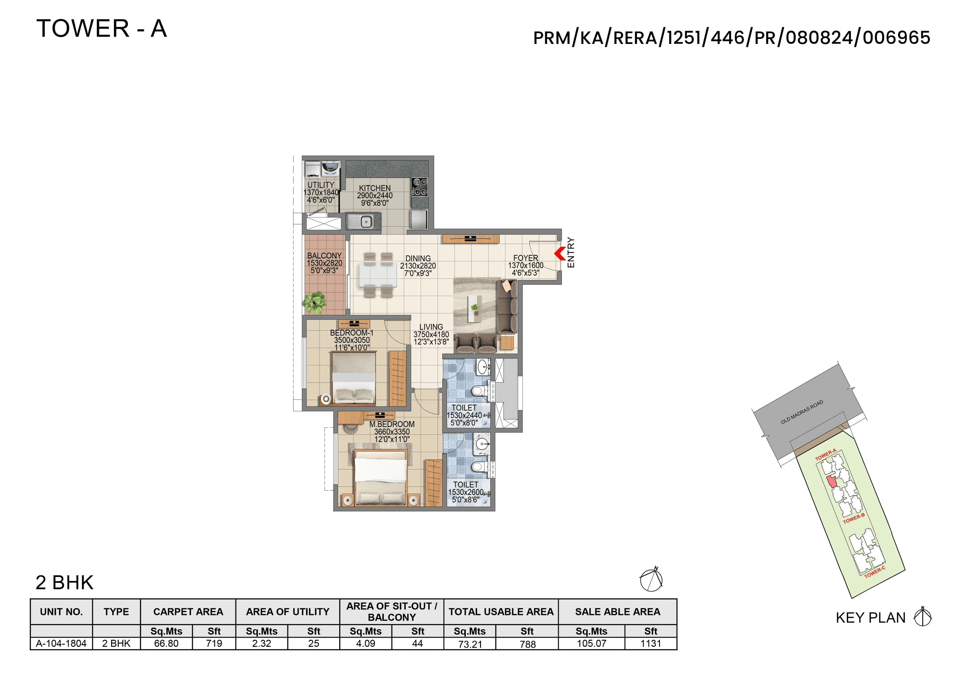 Unit plan - 791 sq.ft.