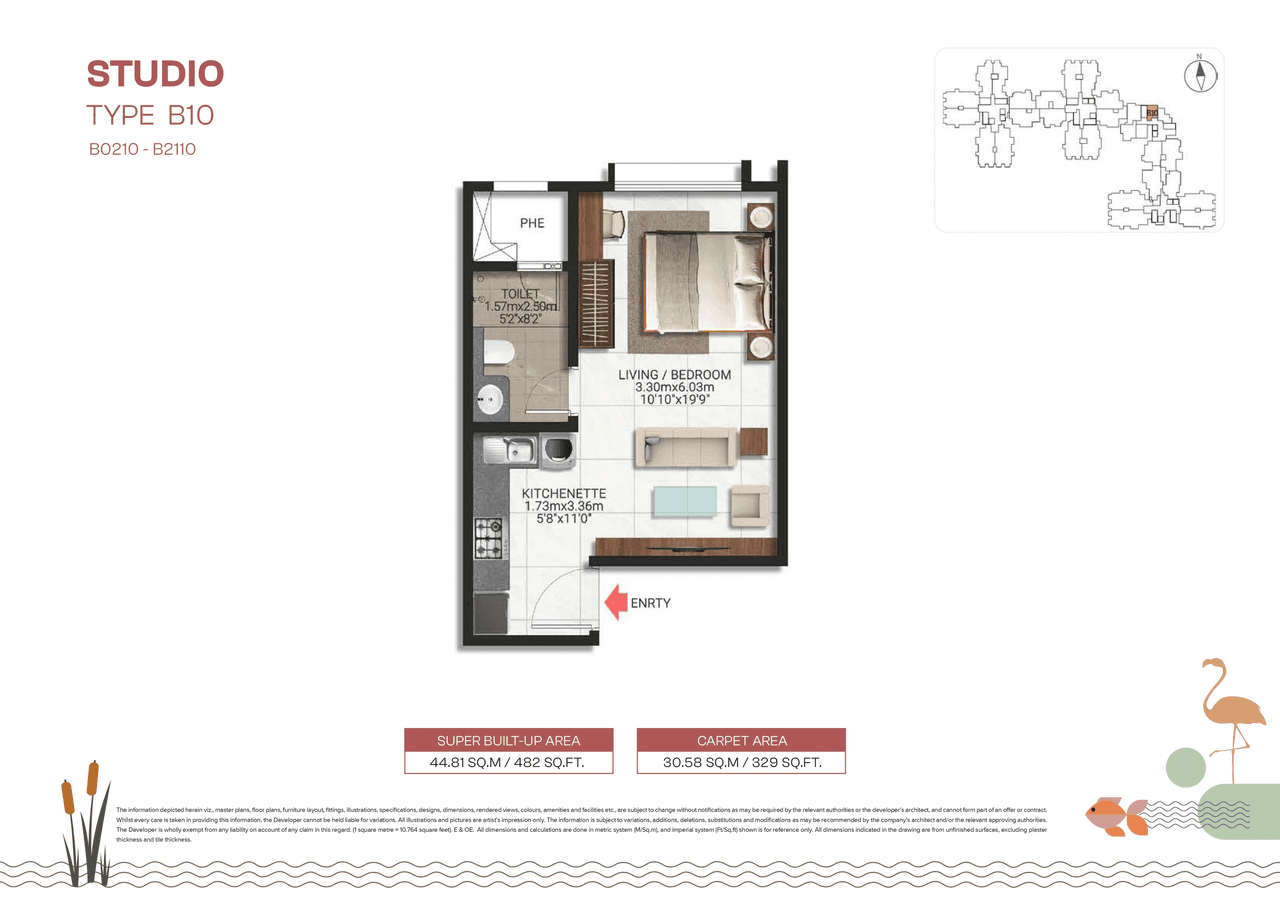 Brigade Lakecrest Unit plan - 329 sq.ft.