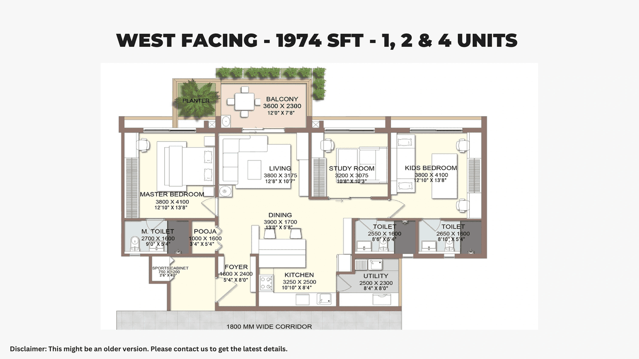 2getherments 2G Tula Unit plan - 1204 sq.ft.