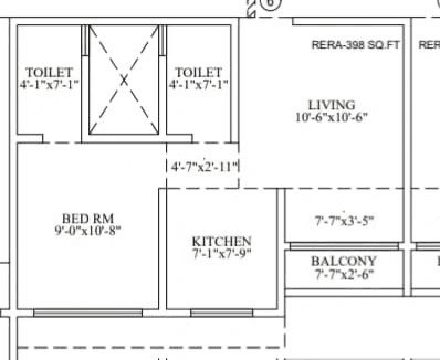 Pinnacle Amantran Unit plan - 398 sq.ft.