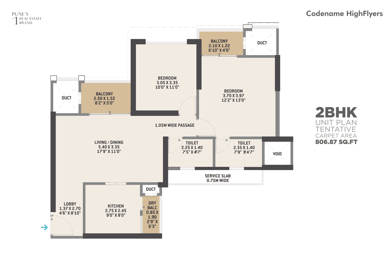 VTP WOW Unit plan - 806 sq.ft.