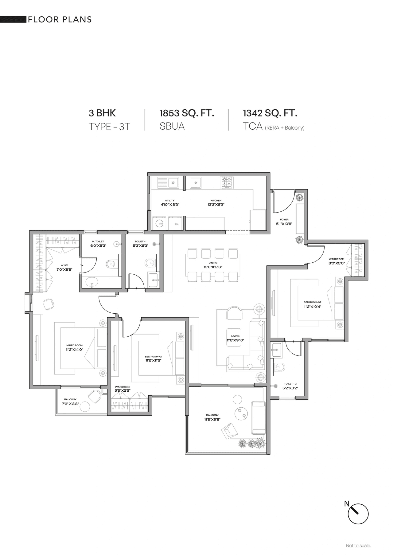 Assetz Beyond Ordinary Unit plan - 1342 sq.ft.