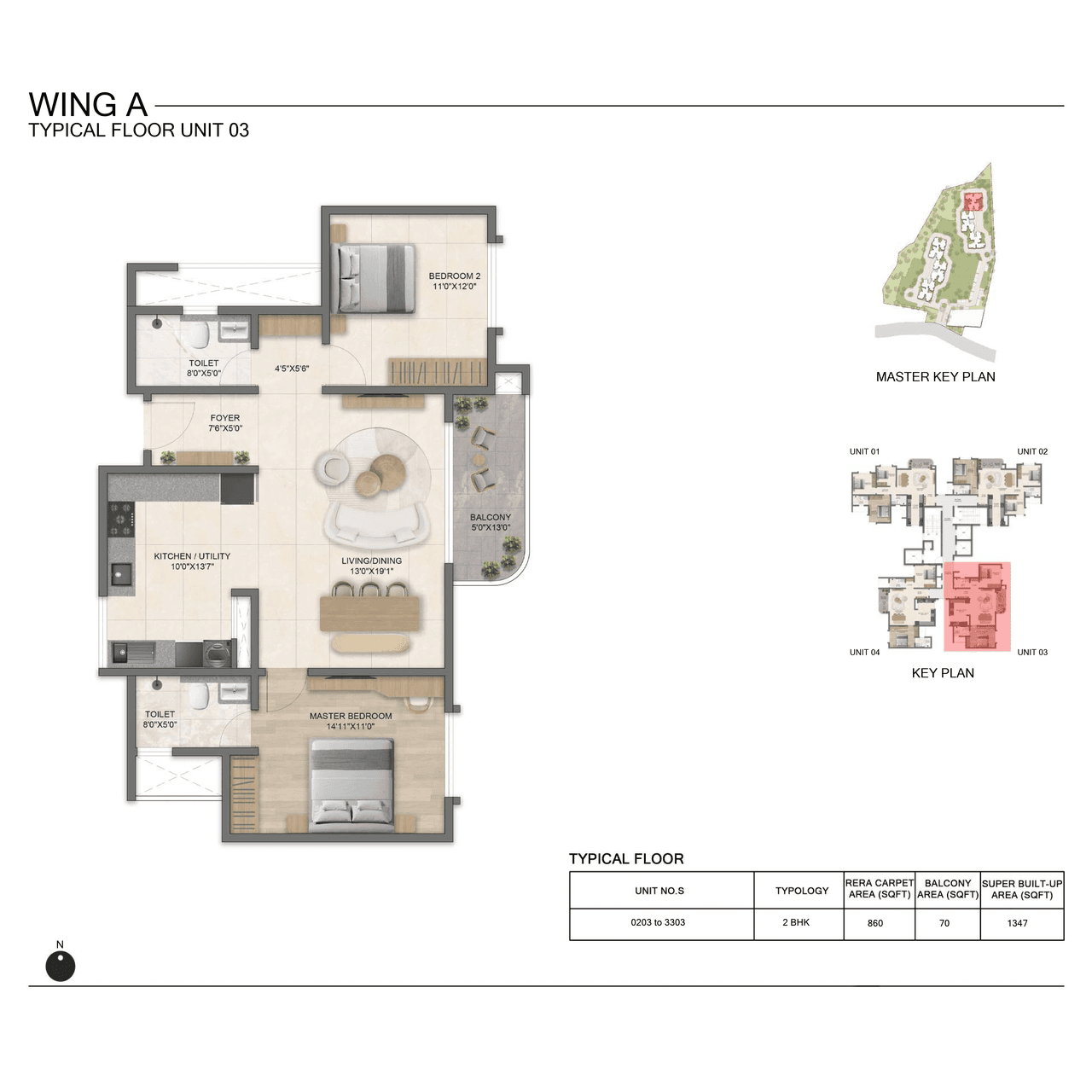 Bricks & Milestone Solcrest Unit plan - 929 sq.ft.