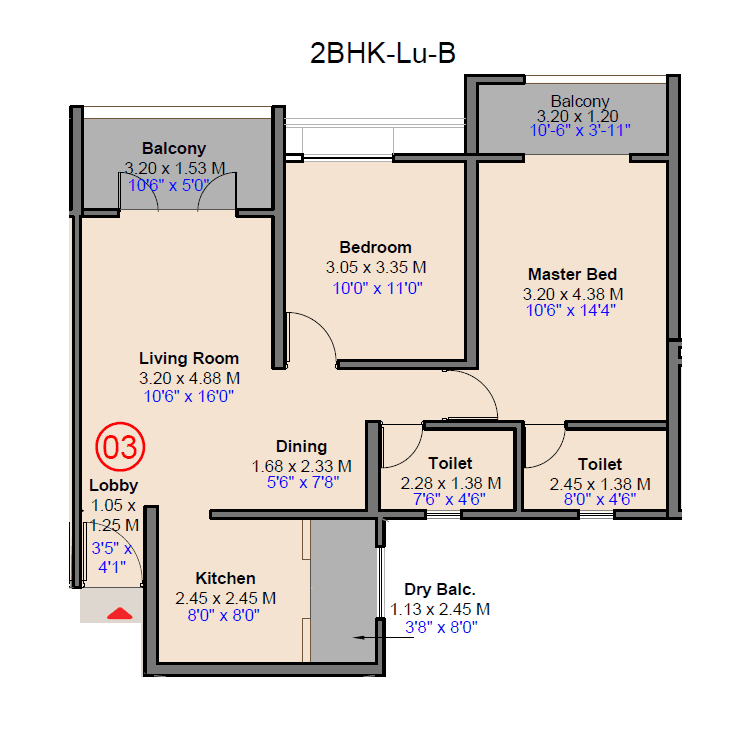Unit plan - 812 sq.ft.