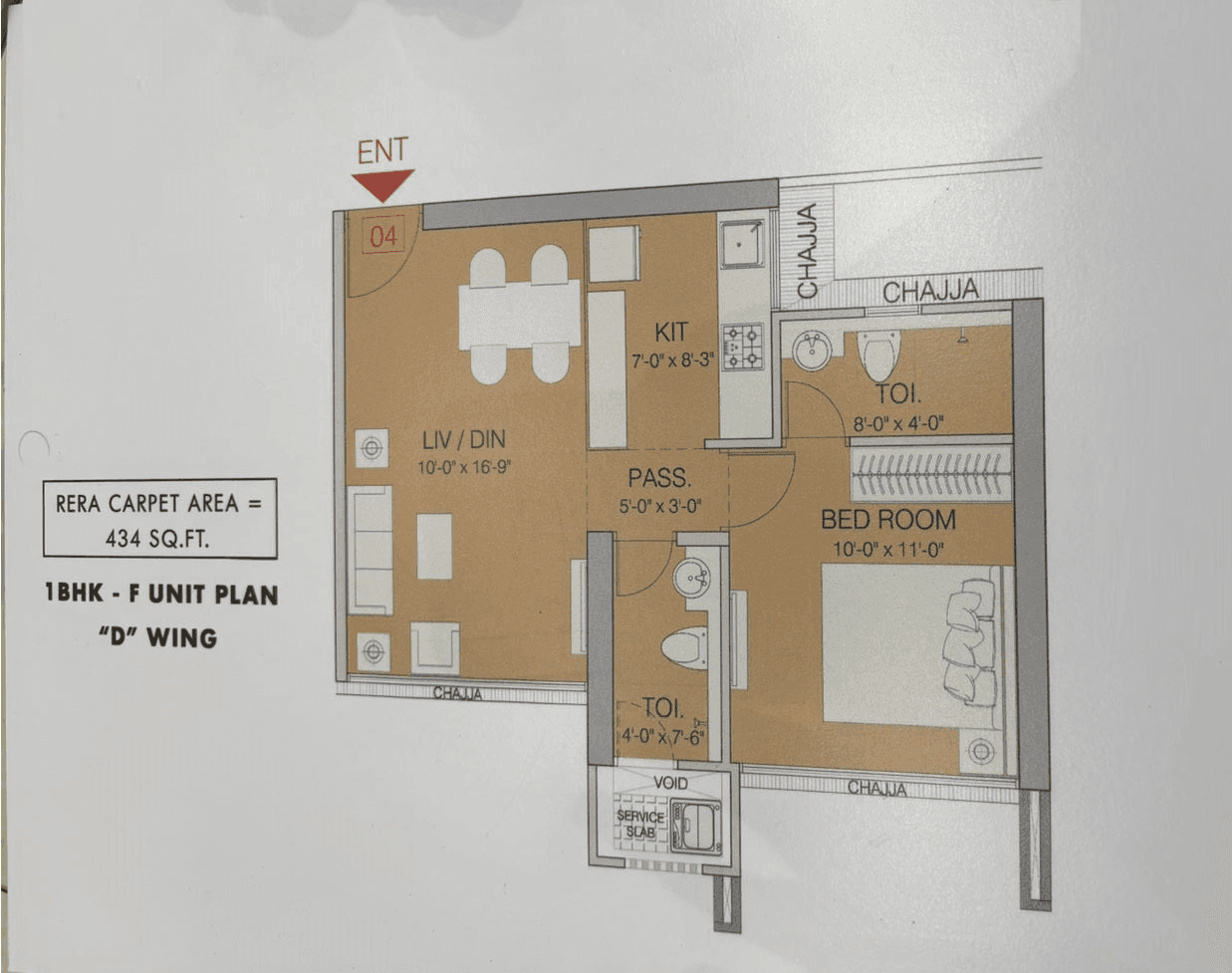 Ruparel Malad West Unit plan - 434 sq.ft.