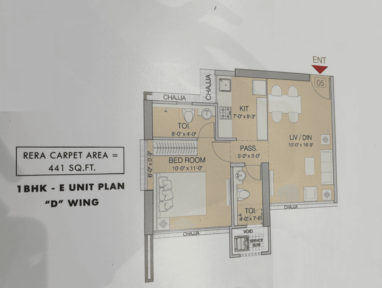 Ruparel Malad West Unit plan - 441 sq.ft.