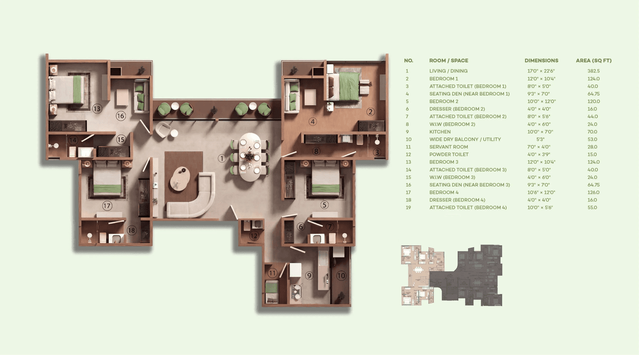 Sayaji Mio Miraya Unit plan - 1603 sq.ft.