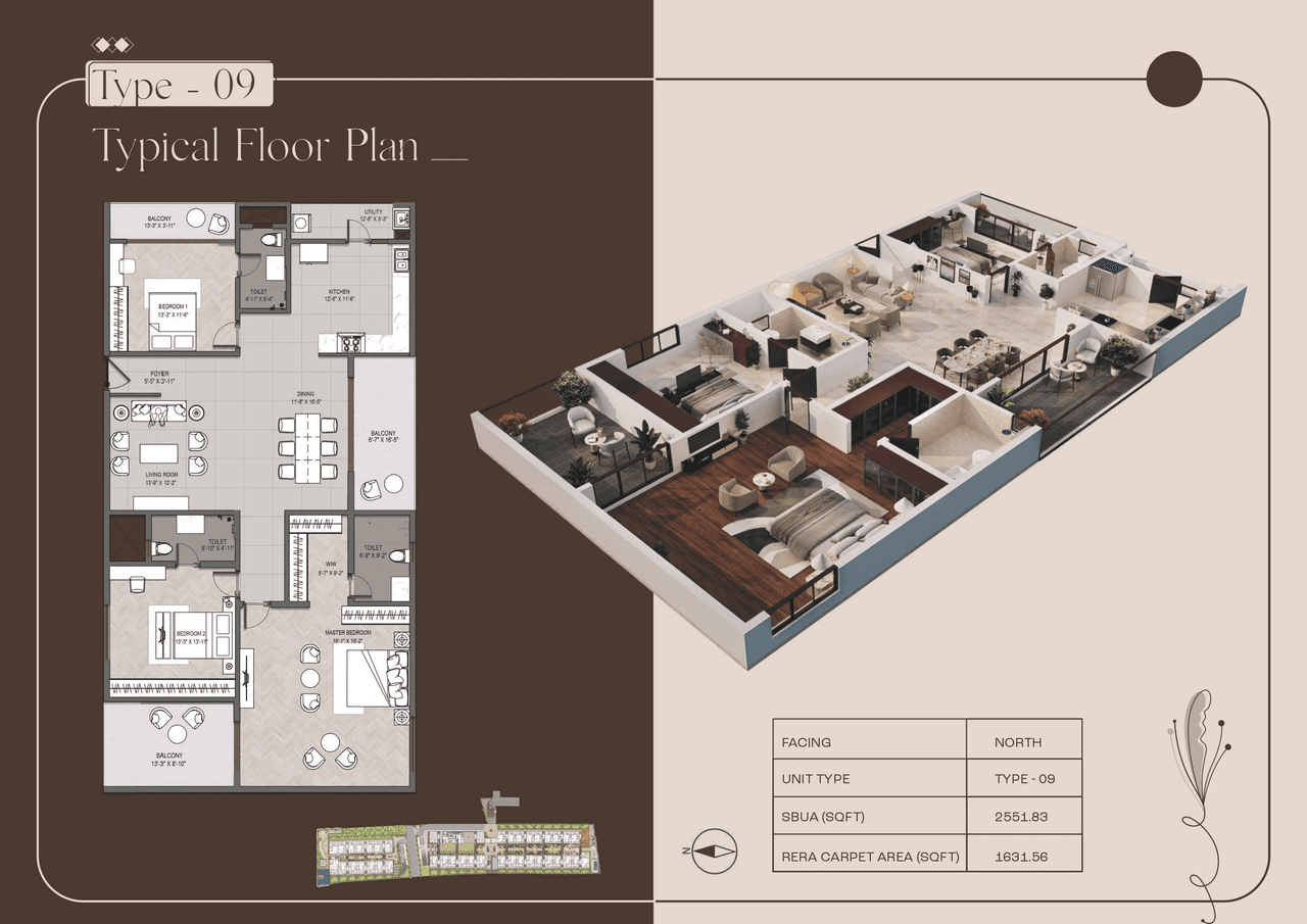Inspira Winds Of Life Unit plan - 1631 sq.ft.