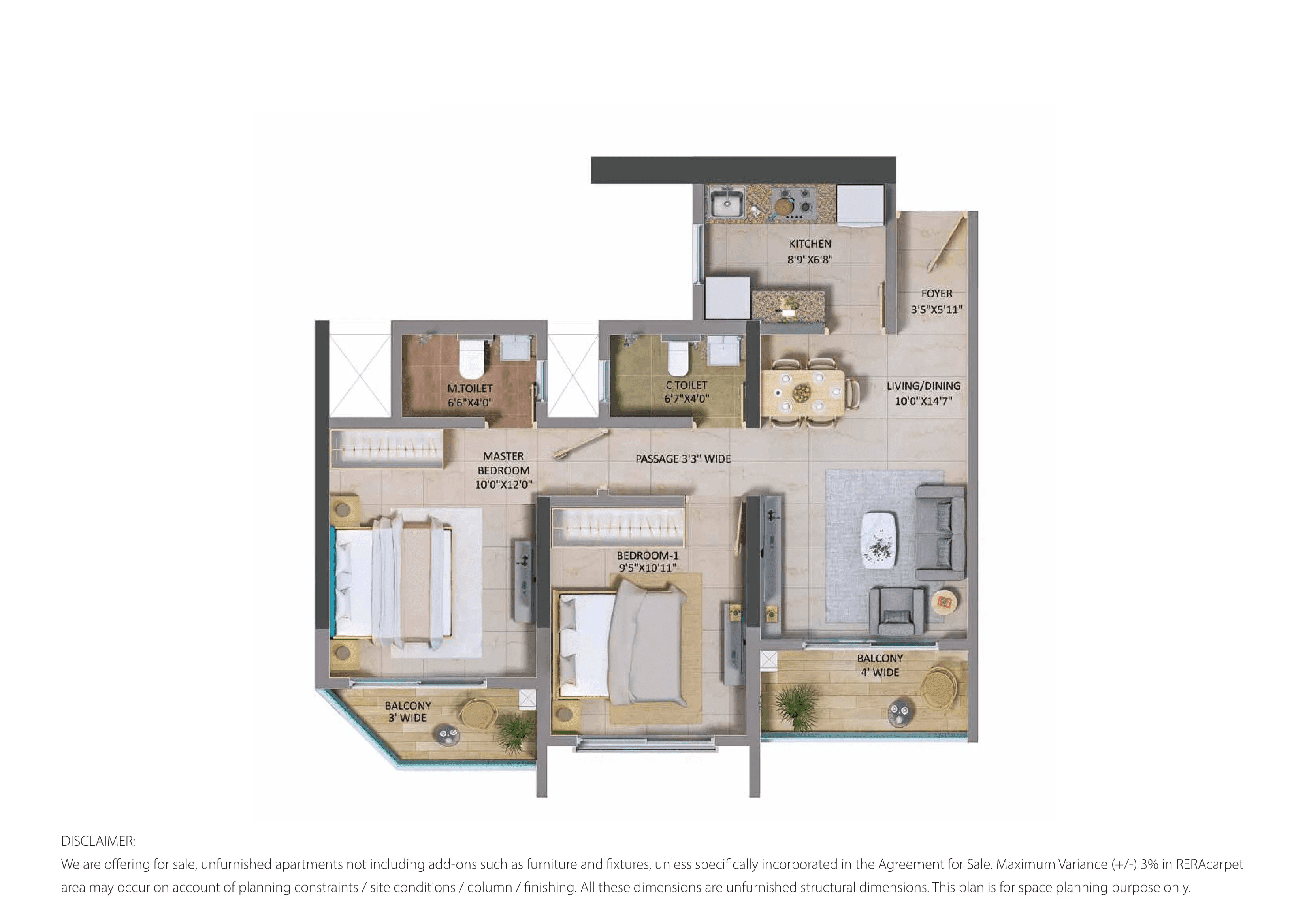 Unit plan - 647 sq.ft.