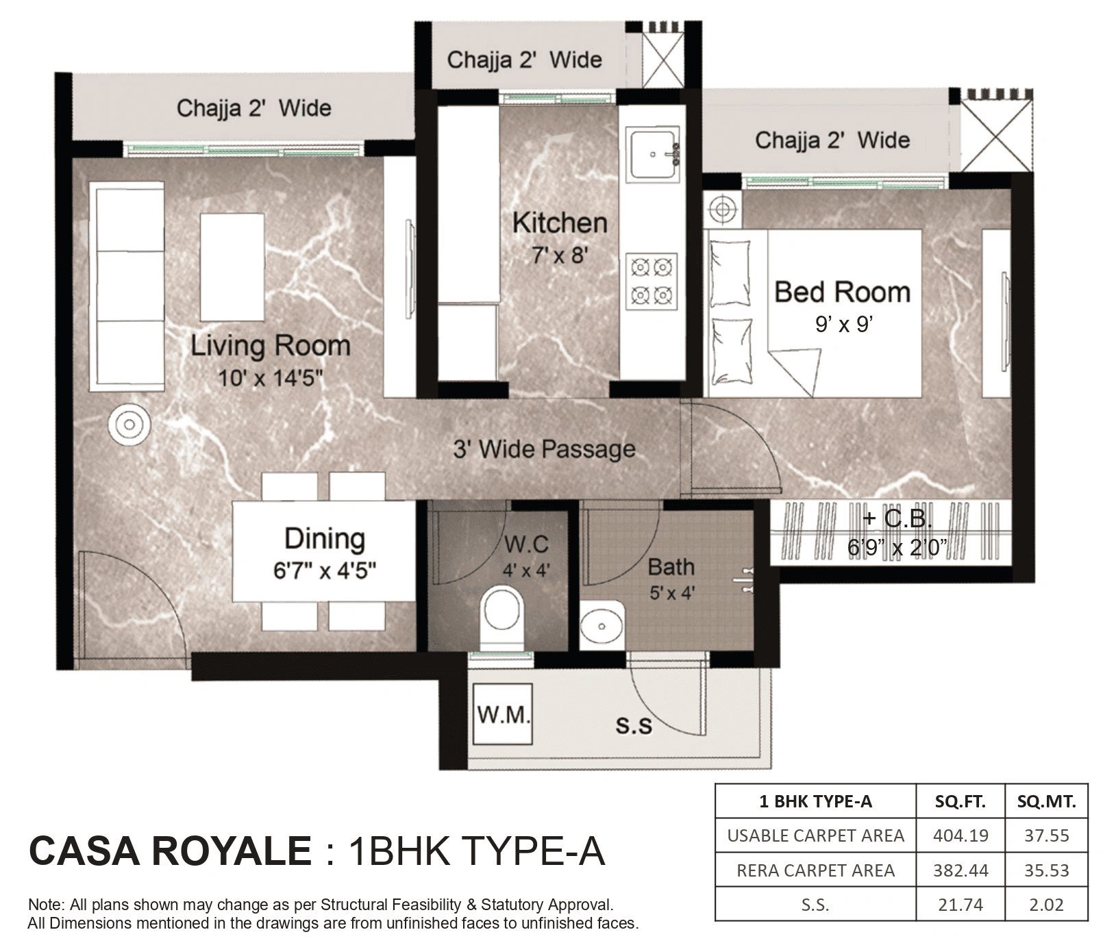 Unit plan - 404 sq.ft.