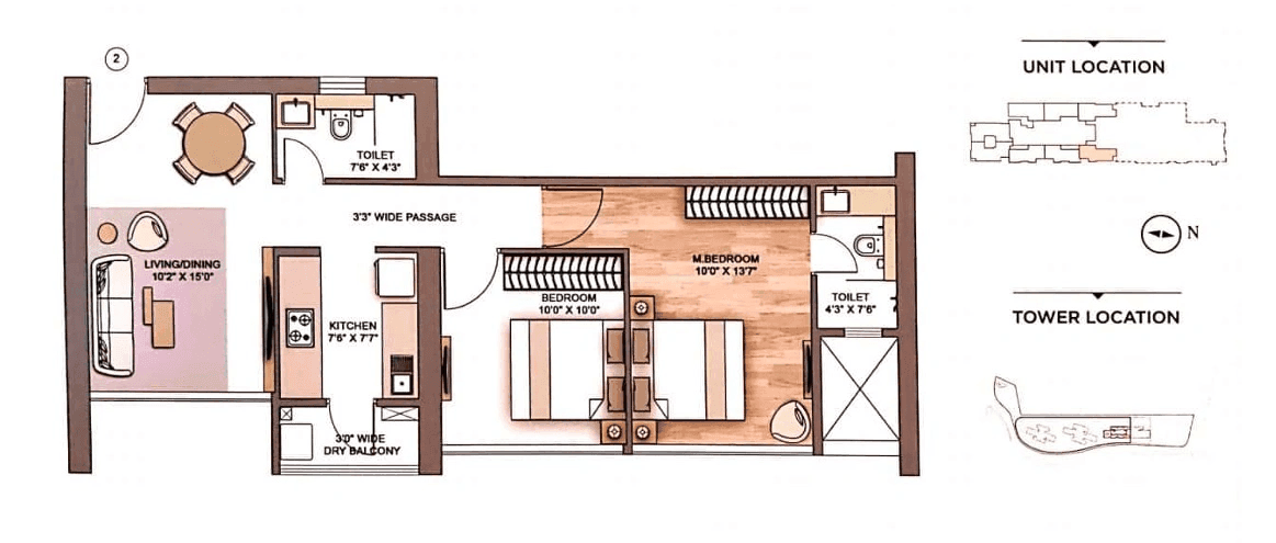 Unit plan - 675 sq.ft.