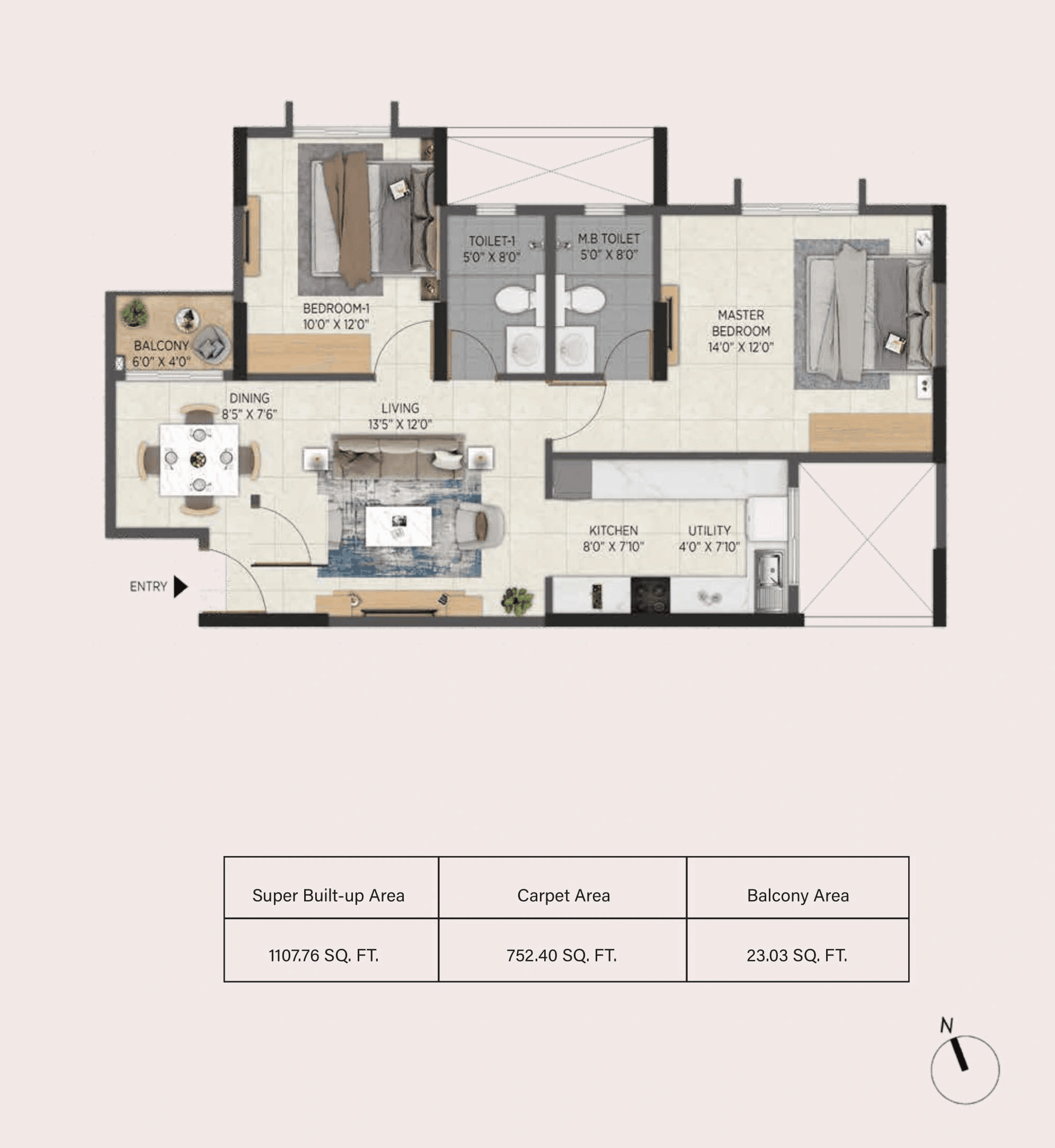 Unit plan - 775 sq.ft.
