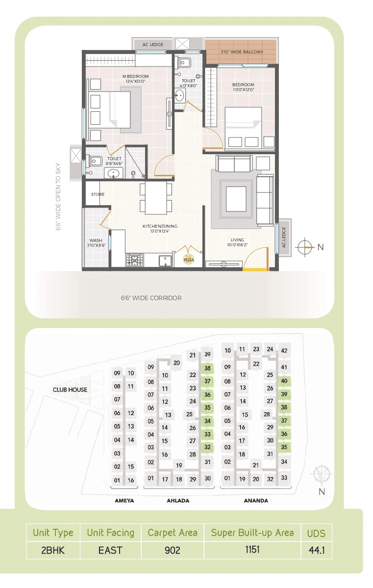 Unit plan - 902 sq.ft.