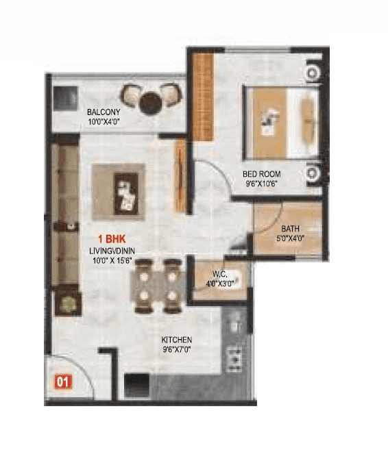 Unit plan - 465 sq.ft.