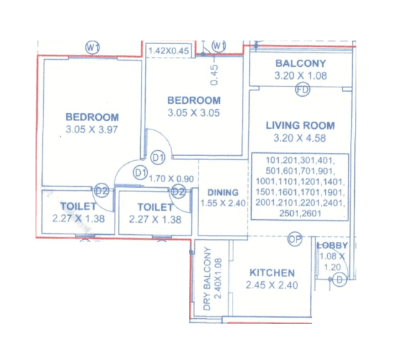 Unit plan - 704 sq.ft.