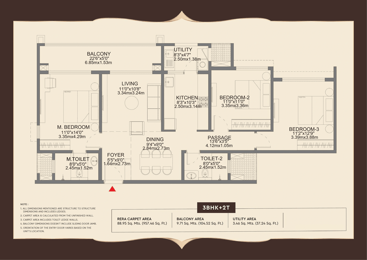 Godrej Aveline Unit plan - 1120 sq.ft.