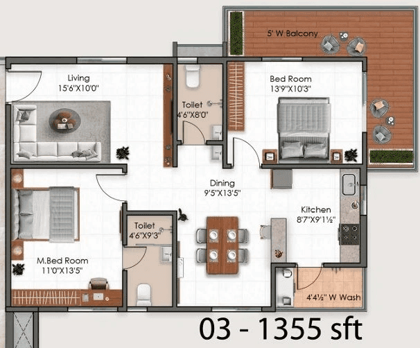 Magna Solitaire Unit plan - 787 sq.ft.