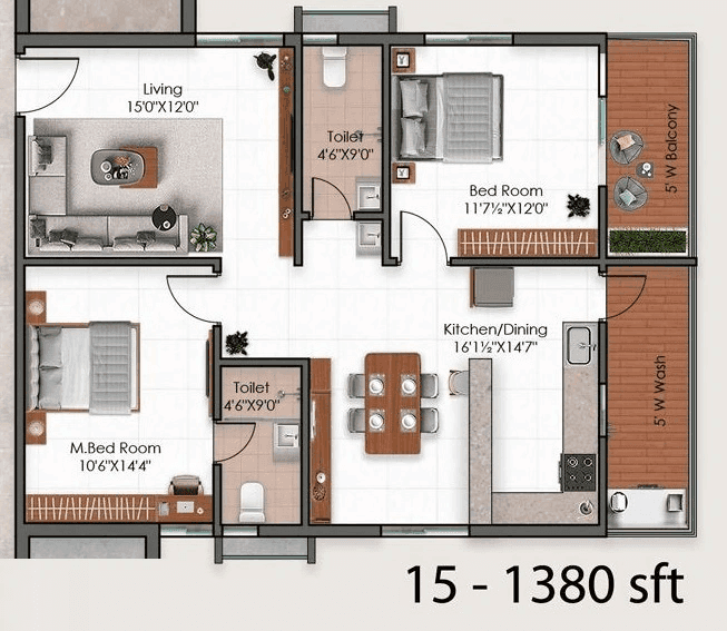 Unit plan - 828 sq.ft.