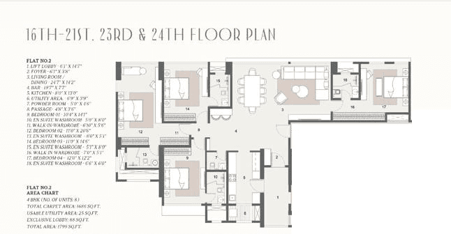 Paradigm Superstar Unit plan - 1799 sq.ft.