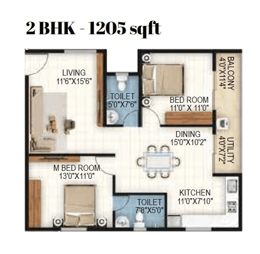 SSVR Niyaara Unit plan - 771 sq.ft.