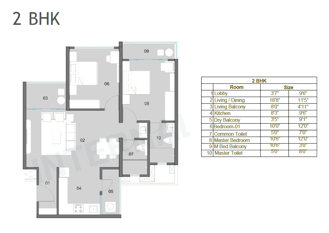 Unit plan - 765 sq.ft.