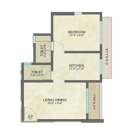 Technovision Vivanta Marvel Unit plan - 462 sq.ft.