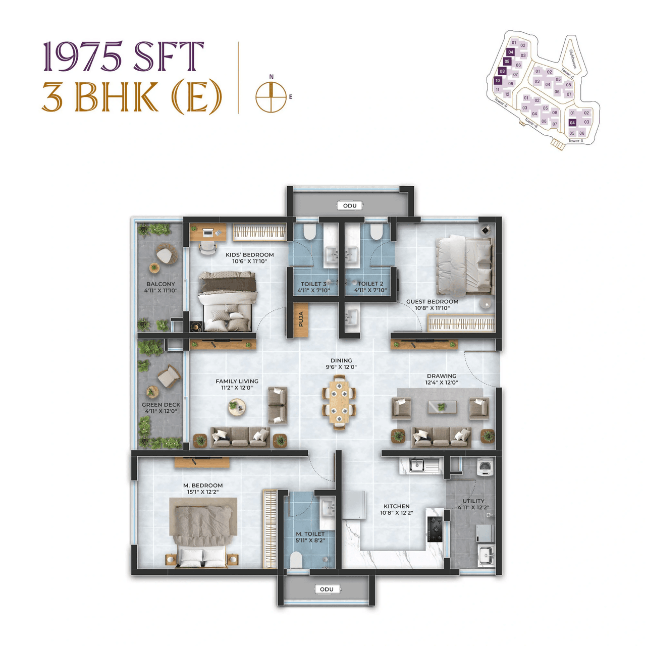 ASBL Landmark Unit plan - 1293 sq.ft.