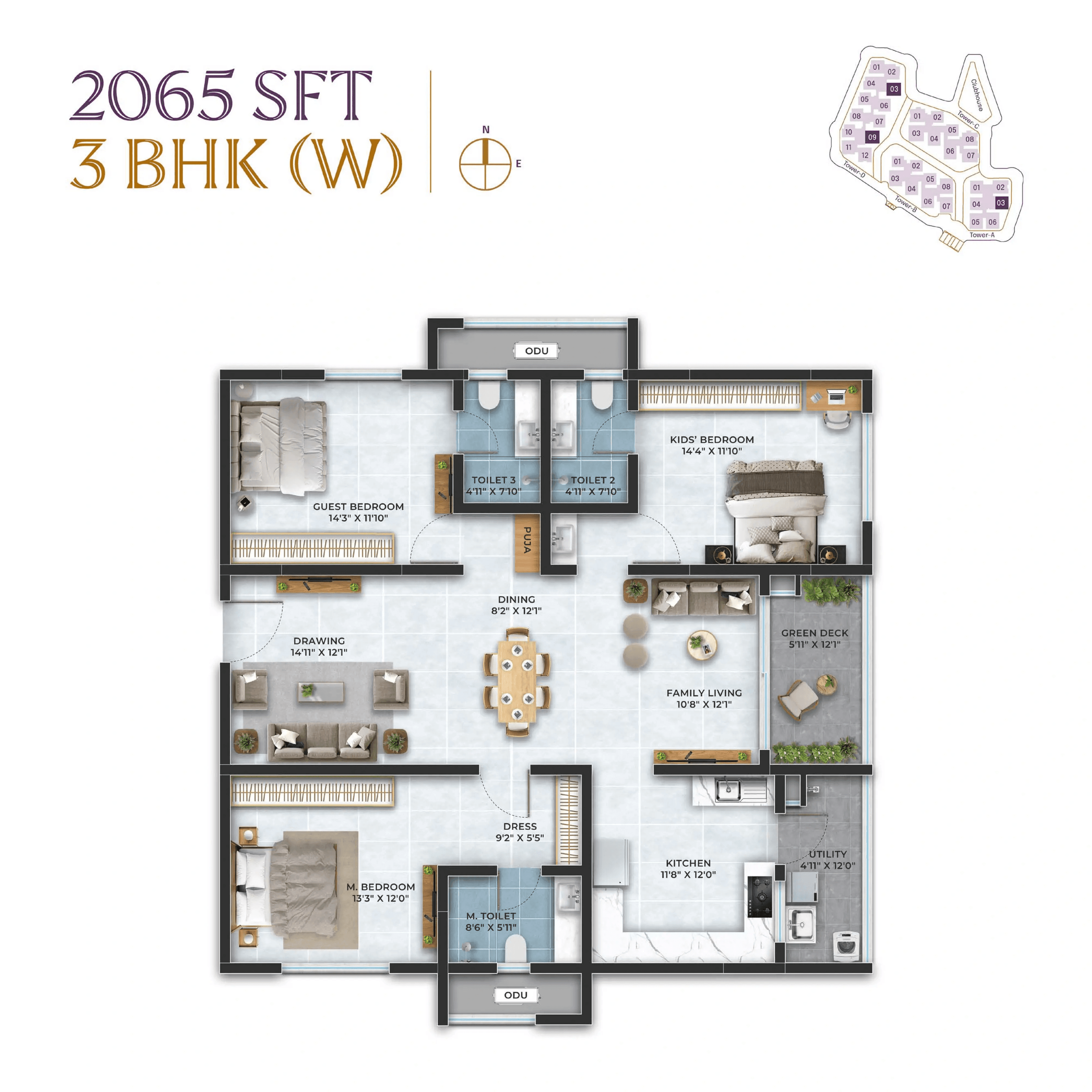 Unit plan - 1337 sq.ft.