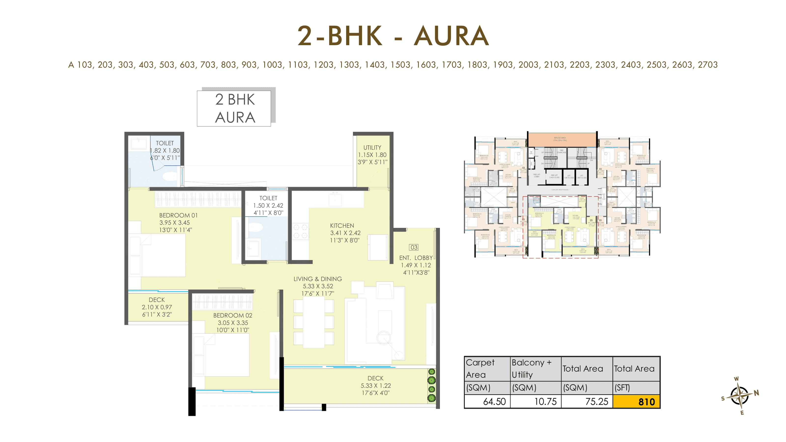Unit plan - 810 sq.ft.