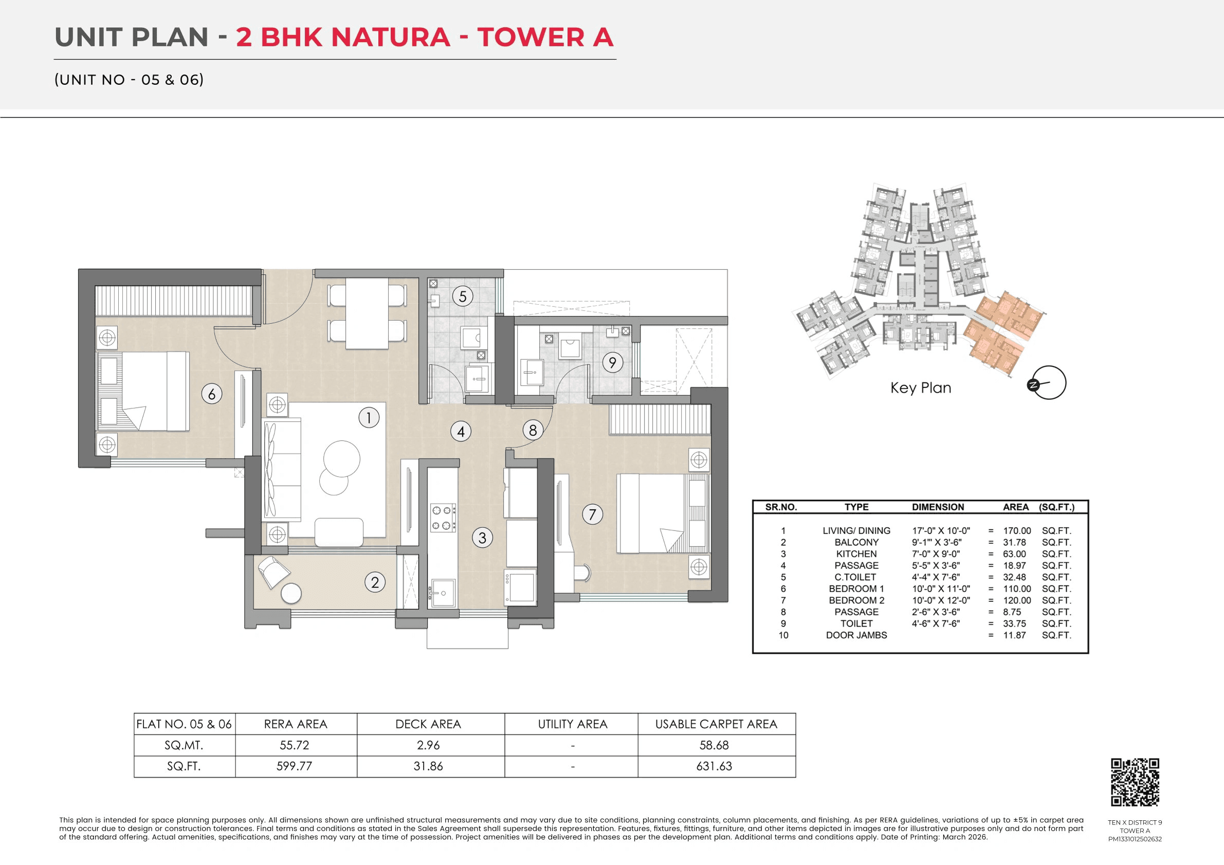 Unit plan - 631 sq.ft.