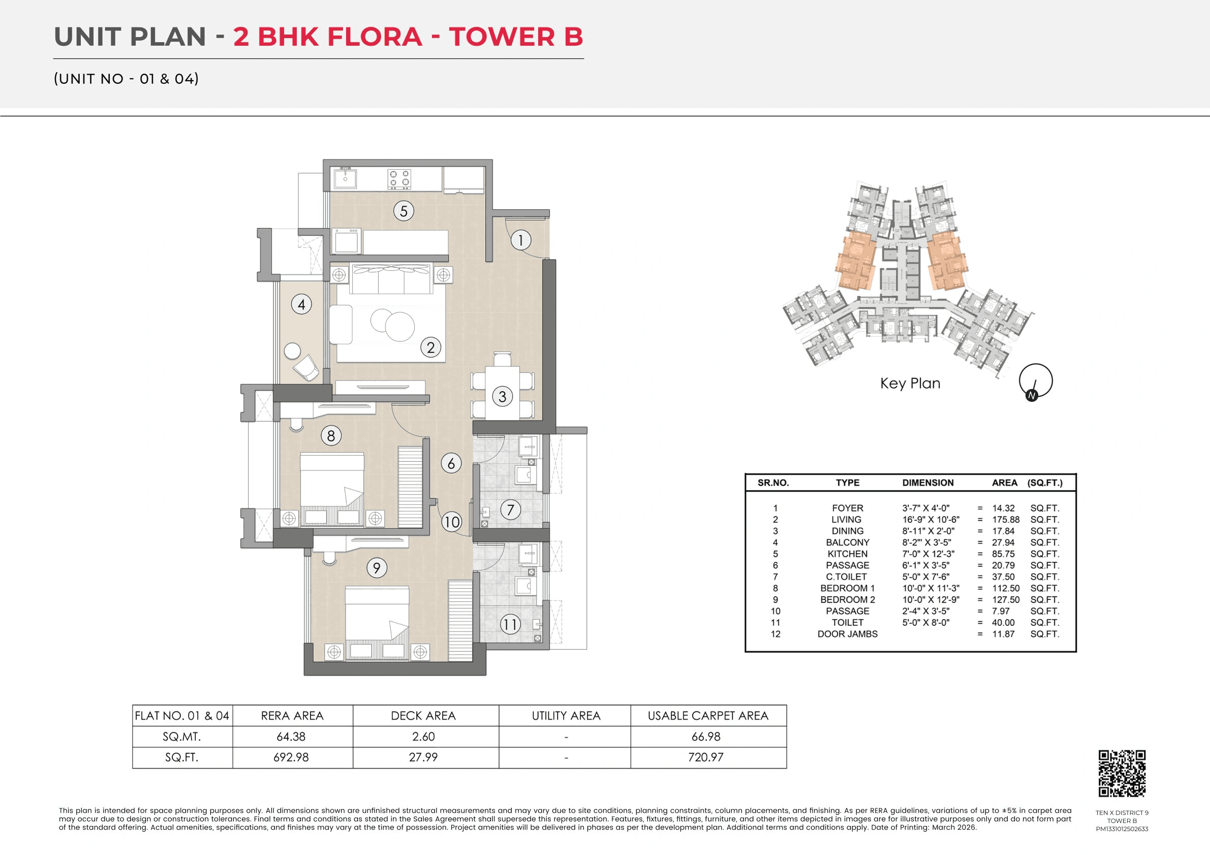 Unit plan - 720 sq.ft.