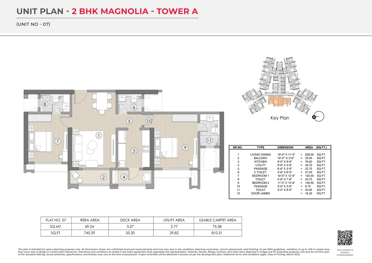 Raymond Ten x District 9 Unit plan - 810 sq.ft.