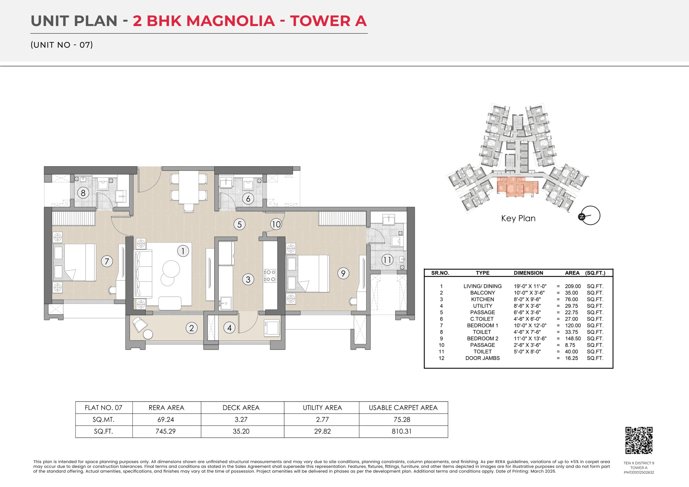 Unit plan - 810 sq.ft.