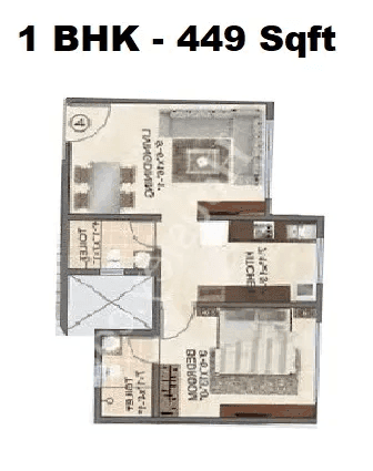 127 Raj Unit plan - 449 sq.ft.