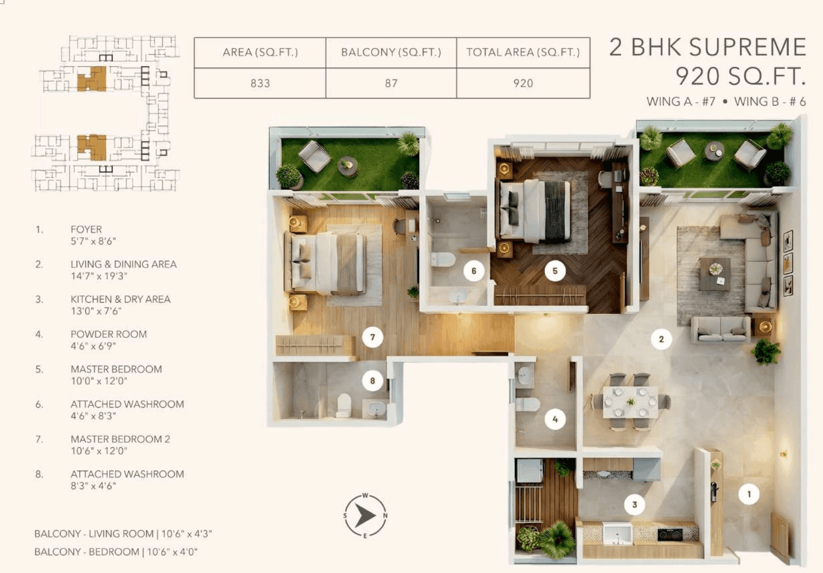Unit plan - 920 sq.ft.