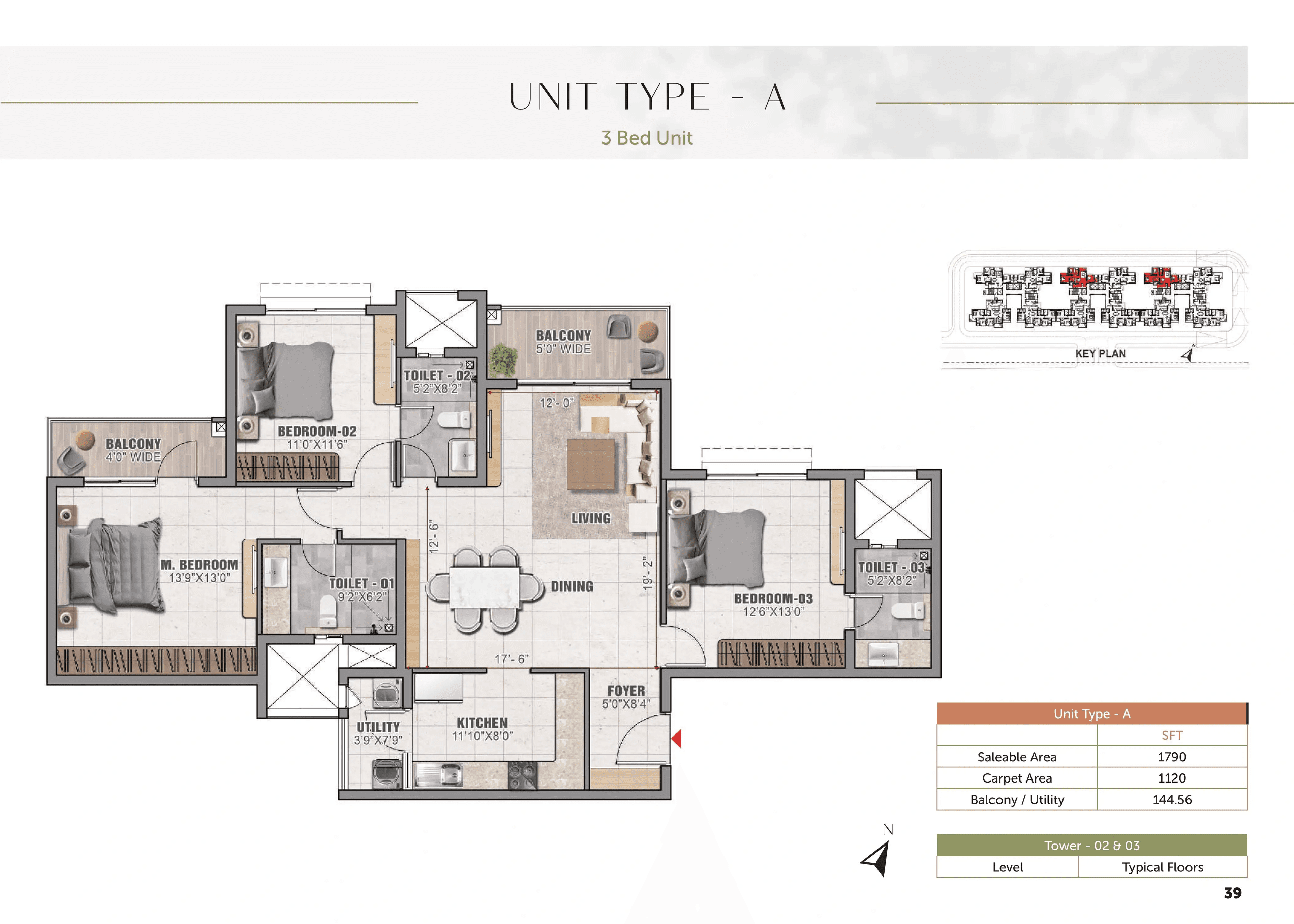 Unit plan - 1132 sq.ft.