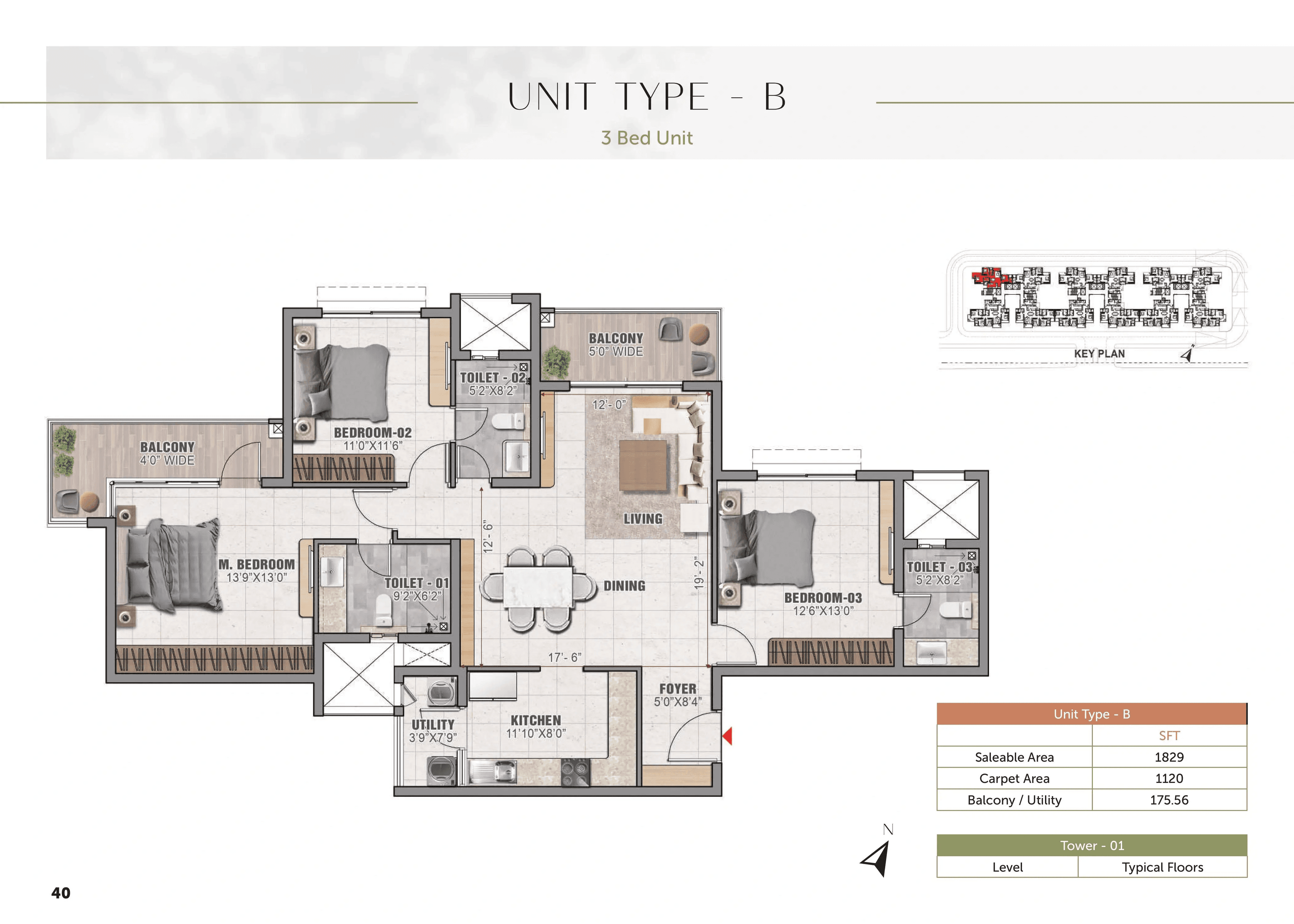 Unit plan - 1120 sq.ft.