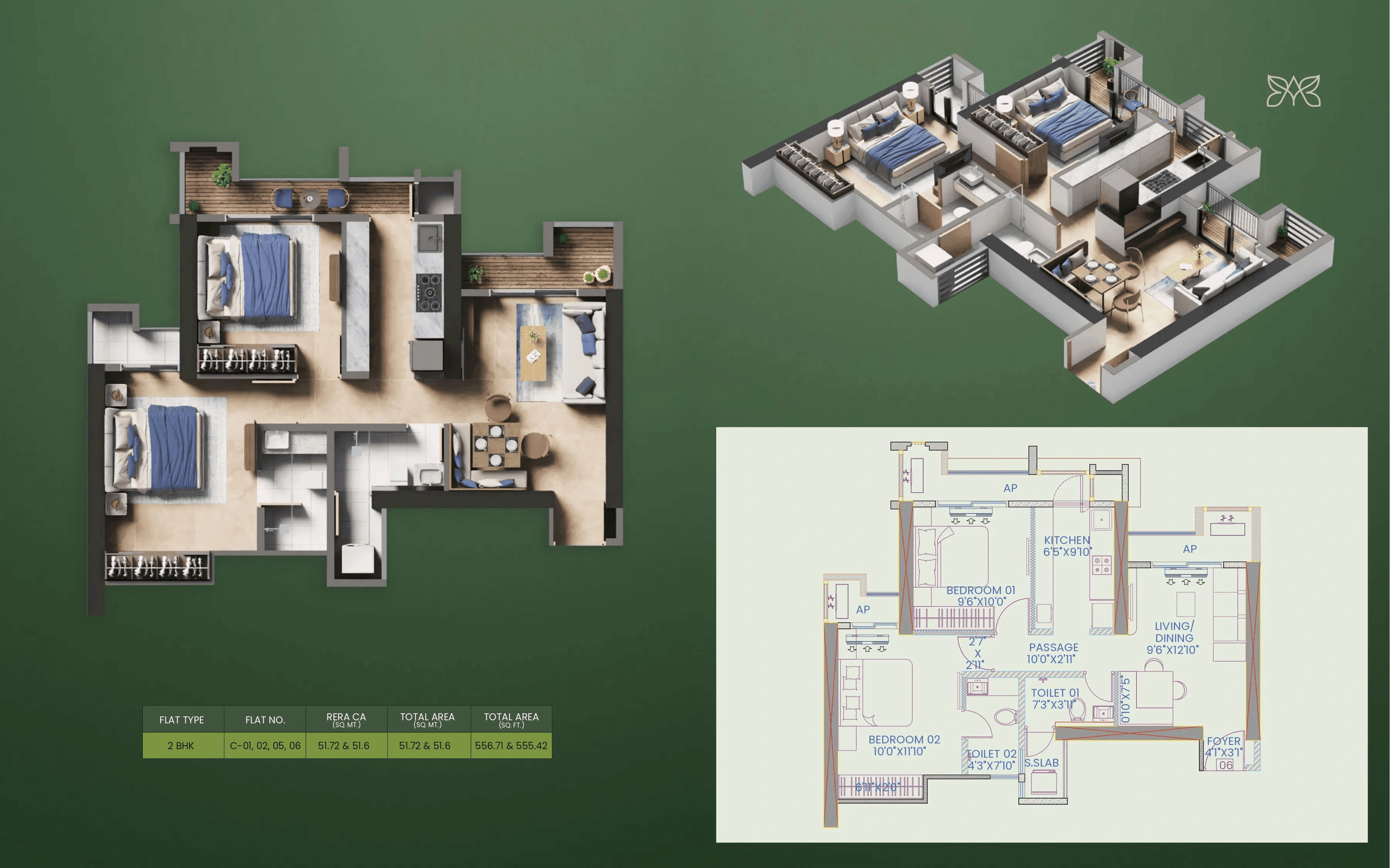Unit plan - 556 sq.ft.
