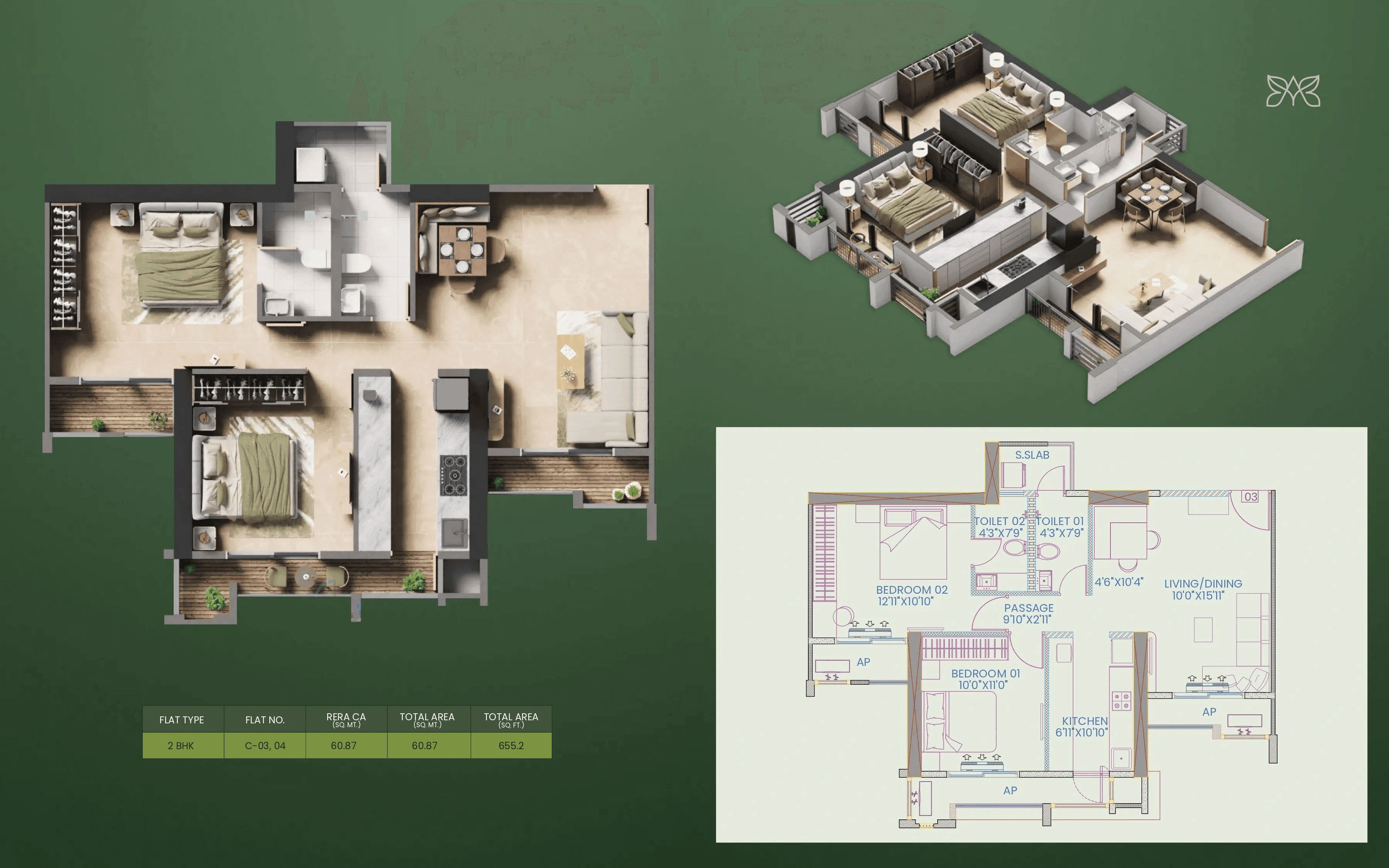 Unit plan - 655 sq.ft.