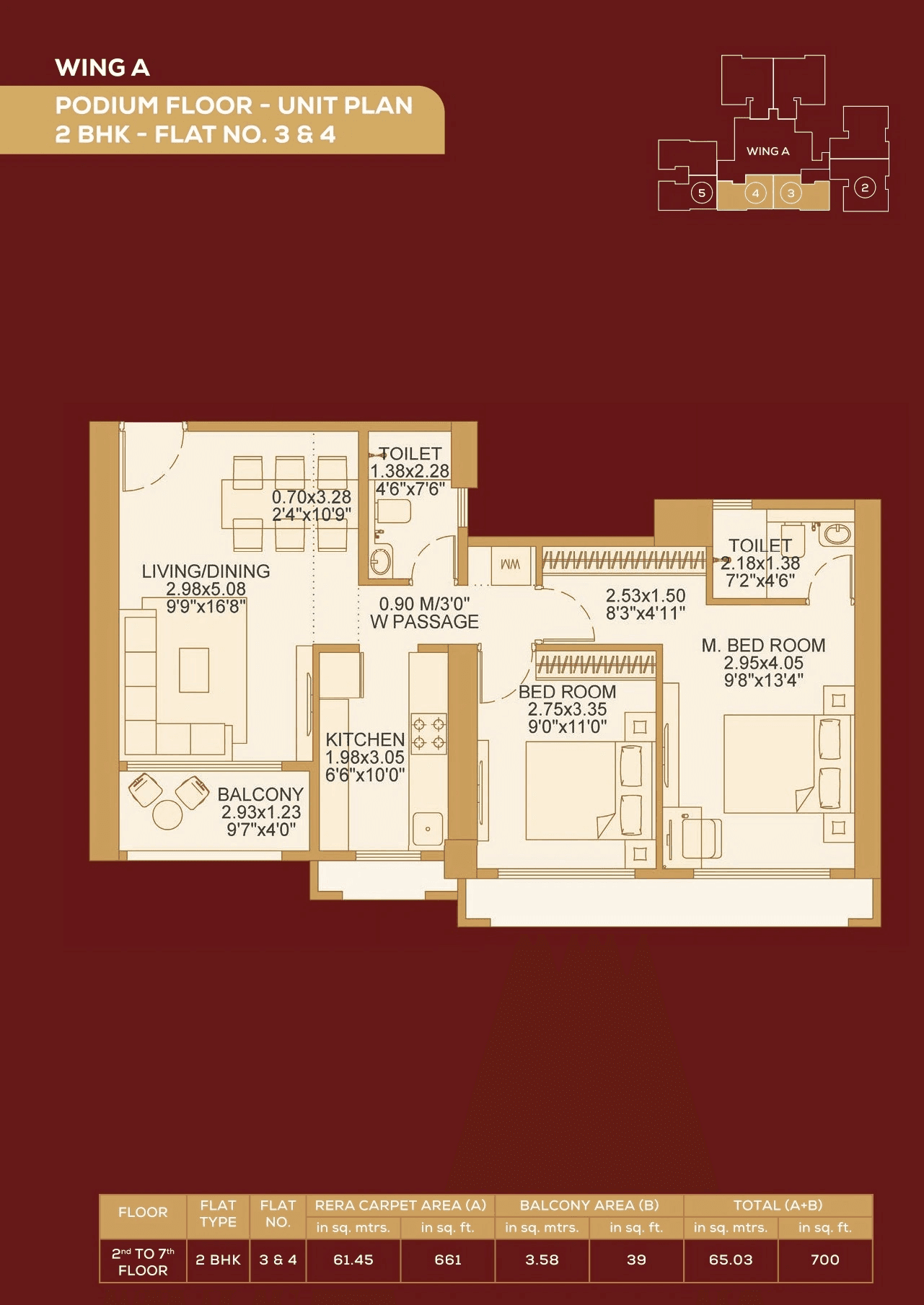 Unit plan - 700 sq.ft.